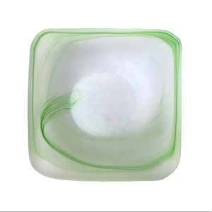 Vintage Frosted Green Catch-All Tray Dish